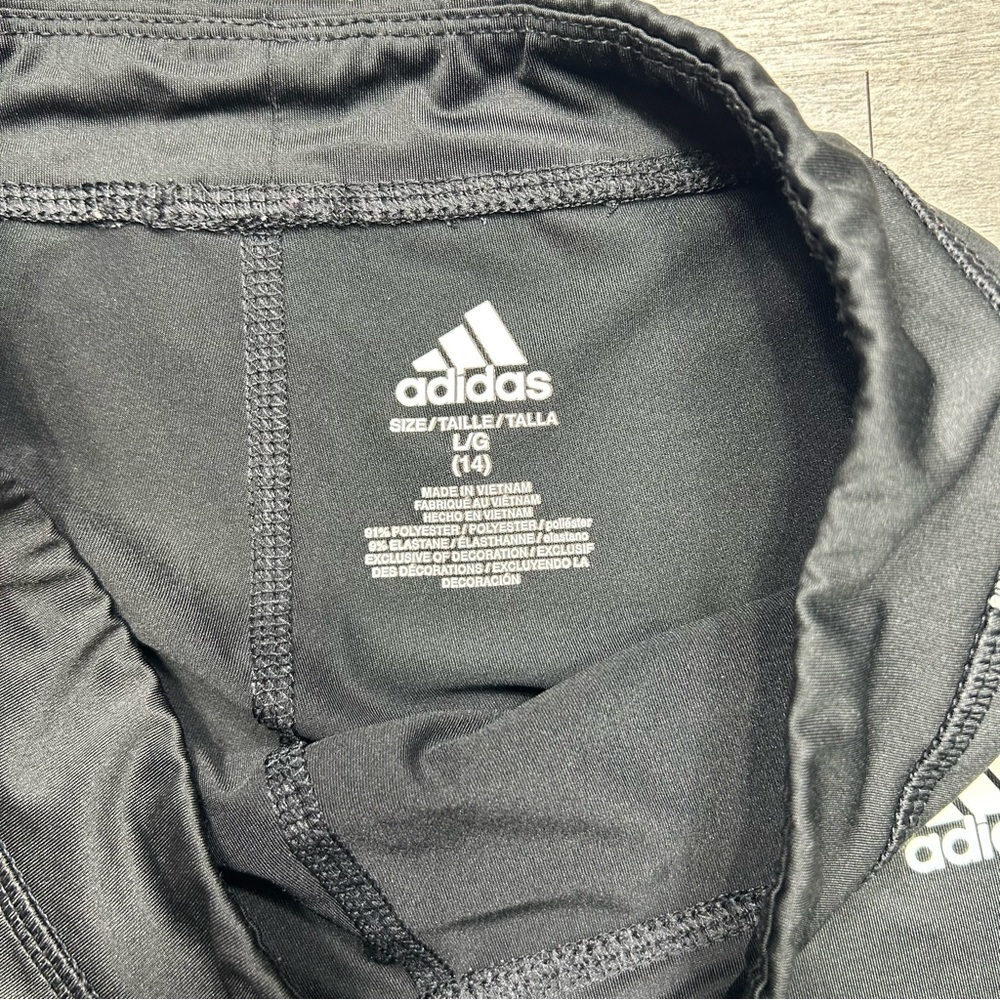 Adidas Girls Black Capri Pants L - Picture 4 of 5